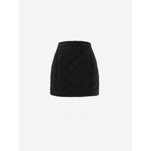QUILTED VOLUME MINI SKIRTS - BLACK
