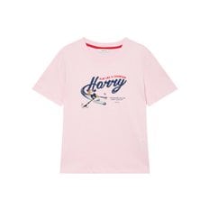 [24SS] [HAZZYS HARRY] PLAY LIKE A CHAMPION 로잉 핑크 티셔츠 HSTS4BL62P2