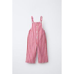 ZARA 자라 키즈 롱 스트라이프 트윌 덩가리 멜빵바지 레드 6987558600 6987558 1318105