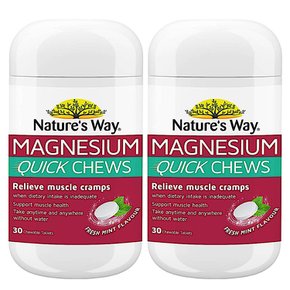 네이쳐스웨이 마그네슘 퀵 츄 프레시 민트맛 Natures Way Magnesium 30츄어블정 2개