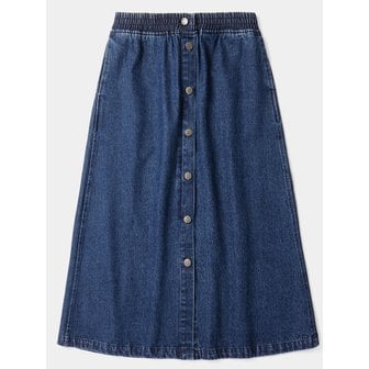 컬럼비아 유니버시티 SL-LABEL FRONT BUTTON DENIM SKIRT 미드나잇데님