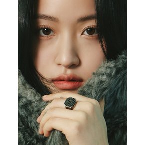 [BLACK] SIGNET SERIES FLAT RING 2