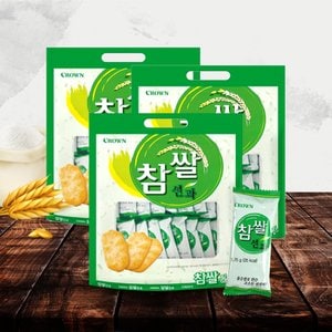 너만아는과자점 크라운 참쌀선과 253g x 3봉/ 주전부리 쌀과자 사무실 어른간식