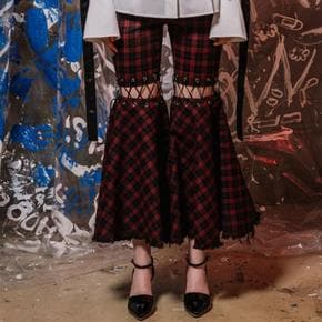 [네스티해빗] [WOMENS] 17FW_LACED UP RED CHECKED PANTS (RED) (S1818505)