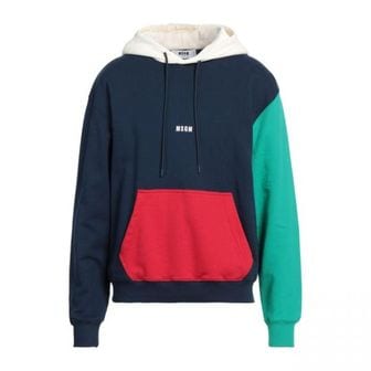 MSGM 엠에스지엠 컬러블록 마이크로 로고 후드 티셔츠 3540MM108 237799 89 맨투맨