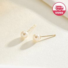 [비앤비골드] 당일발송 14K 심플 베이직 진주 귀걸이 4mm 한쌍 JAE40395