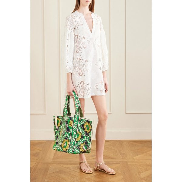 알레마이스 리아나 자카드 니트 토트백 그린 46376663163083593