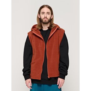 CB FLEECE HOOD VEST (WINE)