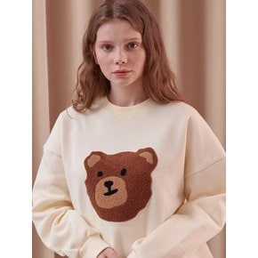 Boucle Bear Over fit Sweatshirt AMM910(ivory)