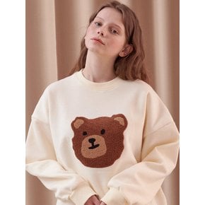 Boucle Bear Over fit Sweatshirt AMM910(ivory)