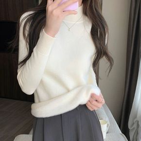 베이드 하프넥 퍼 니트_P378686378