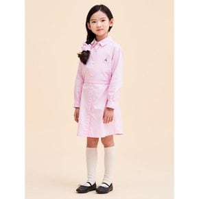 *시즌오프30%*[BEANPOLE KIDS] 옥스포드 신학기 셔츠형 원피스 헤어 세트  라이트 핑크