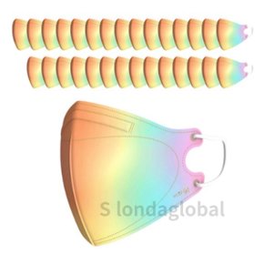 어린숨 엣지 소형 새부리형 레인보우 마스크 30매