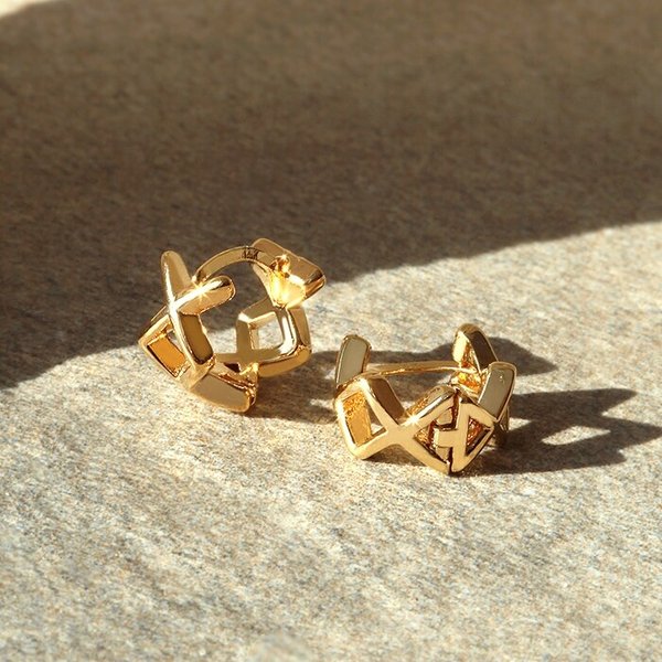 14k 트윙클링 미니 원터치 링 귀걸이 A00548