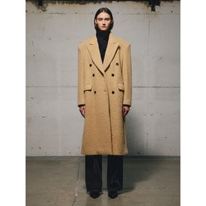 ALPACA DOUBLE-BREASTED COAT (YELLOW BEIGE)