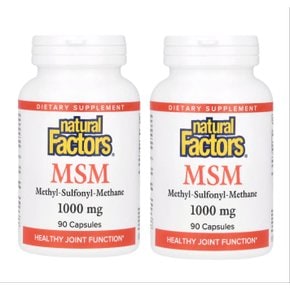 내추럴팩터스 MSM 1000mg 식이유황 90캡슐 X 2통 Natural Factors