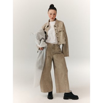 HAUS 072C CREASE VOLUME PANTS BEIGE