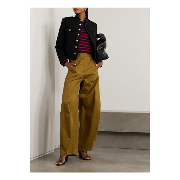 닐리 로탄 브리엘라 브레이드 코튼 트윌 재킷 블랙 1647597338884534