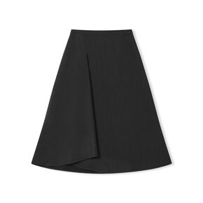 layered flare skirt_dust charcoal