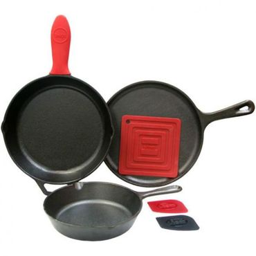  영국 롯지 무쇠냄비 Lodge Essential Skillet Set 7-Piece 블랙 1773830