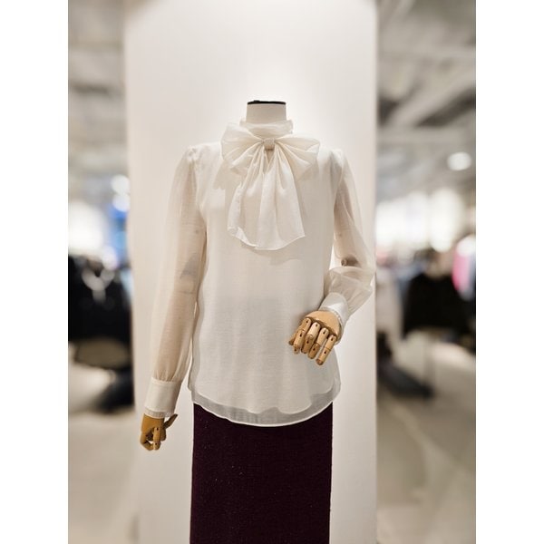 [파주점] [더아이잗컬렉션]리본 포인트 시폰 블라우스 CRAA0BL361