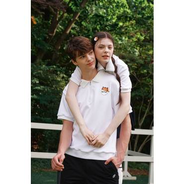 고엑스오 타이거스윙 카라 하프 풀오버 화이트(남성용)