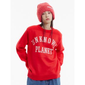 바시티 로고 니트 레드 _VARSITY LOGO KNIT RED