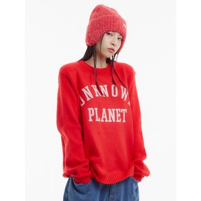 바시티 로고 니트 레드 _VARSITY LOGO KNIT RED