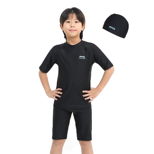 남아 스플래쉬 블랙 생존수영 실내수영복 래쉬가드 세트  B1O581