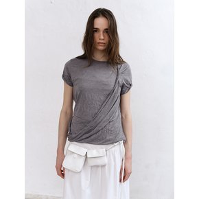 CREASE DRAPE T-SHIRT [GREY]