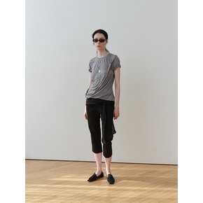 CREASE DRAPE T-SHIRT [GREY]