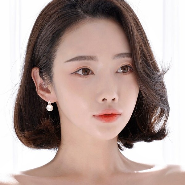 14K 골드필드핀 여성 웨딩 패션 펜타스 진주 귀걸이