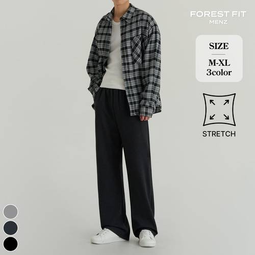 남성 밴딩 스판 세미와이드 트레이닝 팬츠 (MP2607)