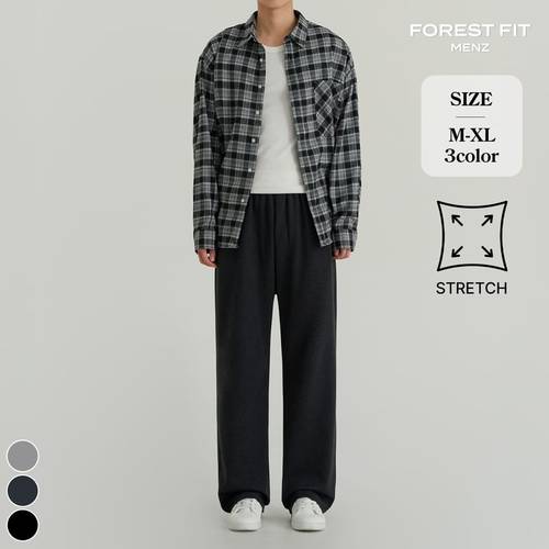 남성 밴딩 스판 세미와이드 트레이닝 팬츠 (MP2607)