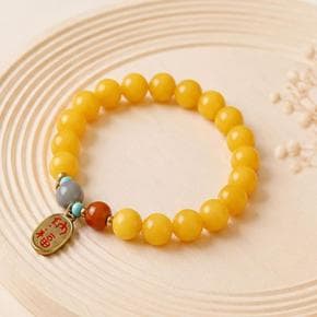 감성 납복 장식 밀랍 비즈 염주 손목 코디 스타일링