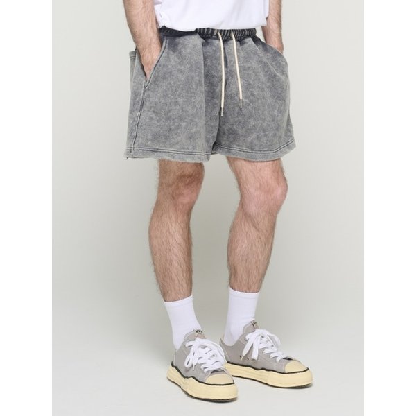 VINTAGE WASHING BANDING HALF PANTS (CHARCOAL)