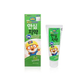 뽀로로 안심치약 80g 천연사과향 키즈 유아 어린이 무불소 9無