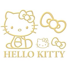 세이와(SEIWA) 차외용품 스티커 엠블럼 헬로 키티 골드 1장들이 KT546 HELLO KITTY