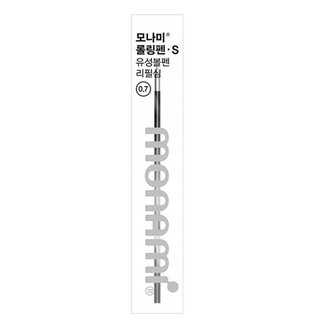  모나미 롤링펜S 유성볼펜 리필심 0.7mm 블랙 (12본 (WAAD003)