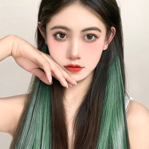 [언니네 가발] 포인트 브릿지 헤어피스(카키)