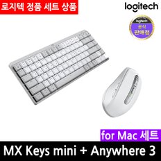 로지텍 코리아 블루투스 키보드 마우스 세트 상품 MX Keys Mini for Mac + MX Anywhere3 for Mac