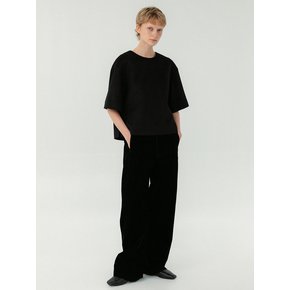 Velvet Curved Pants_Black