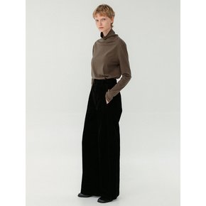 Velvet Curved Pants_Black