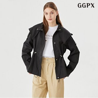 GGPX 정상가:139,000원  데일리 버튼업 후드 허리 스트링 긴팔 자켓 (GOCJK003D)