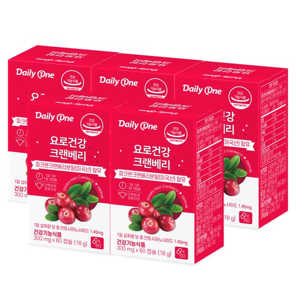 요로건강 크랜베리 300mg X 60캡슐 5통