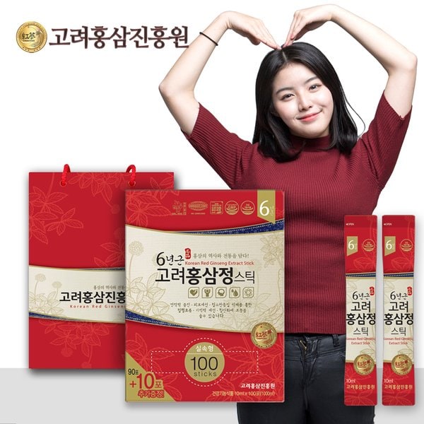 6년근 홍삼정 스틱 100포 타워형 [디자인쇼핑백]