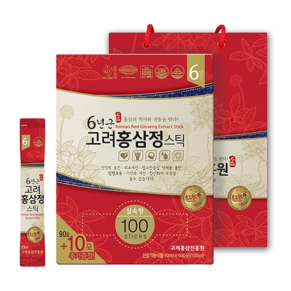 6년근 홍삼정 스틱 100포 타워형 [디자인쇼핑백]