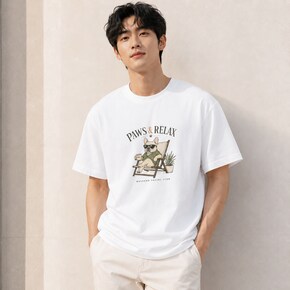 WWB 남자 빅사이즈 포즈 앤 릴렉스 불독 반팔티