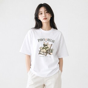 WWB 남자 빅사이즈 포즈 앤 릴렉스 불독 반팔티