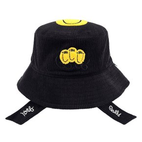 트리플 스마일 리본 햇 블랙 YORF TRIPLE SMILE RIBBON HAT BLACK